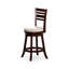 Le tabouret de comptoir de 24 po avec dossier à lattes et pivotant, cerise, tissu beige, ajoute du charme au siège pivotant à hauteur de pièce, crée un espace invitant-2001400117