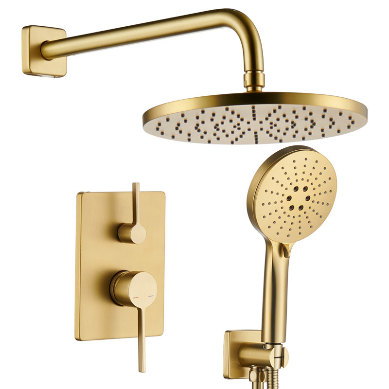 Bathroom Shower System, Brushed Gold