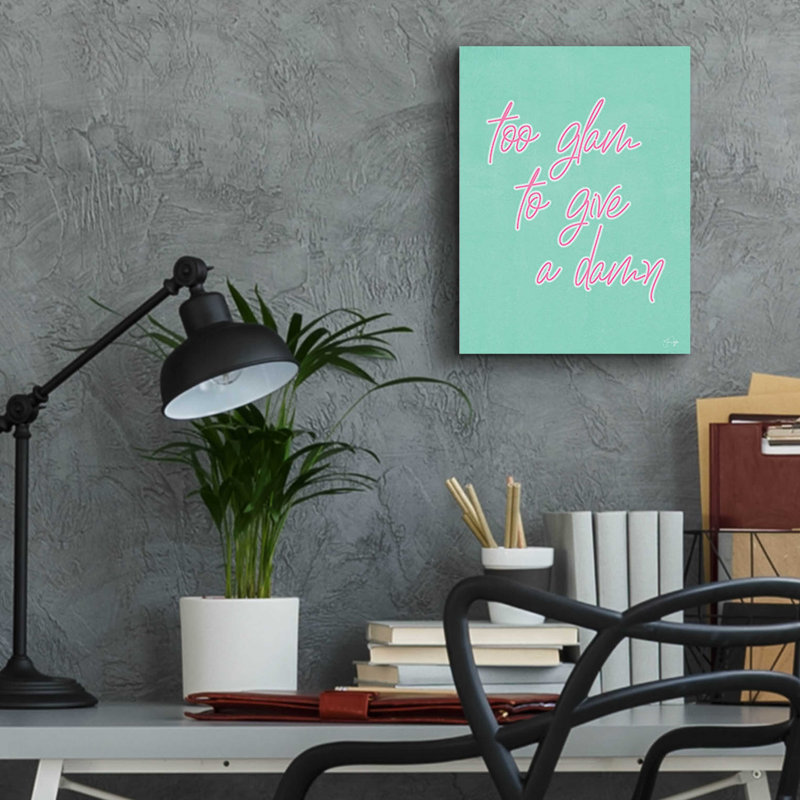 «Too Glam» par Yass Naffas Designs, art mural en verre acrylique, H 16 po x l 12 po x P 0,13 po