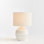 Morford Hatch-Pattern Rounded Ceramic Table Lamp with Linen Shade in Cream