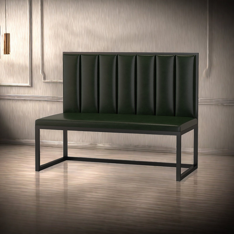 Banc rembourré en similicuir, Vert foncé