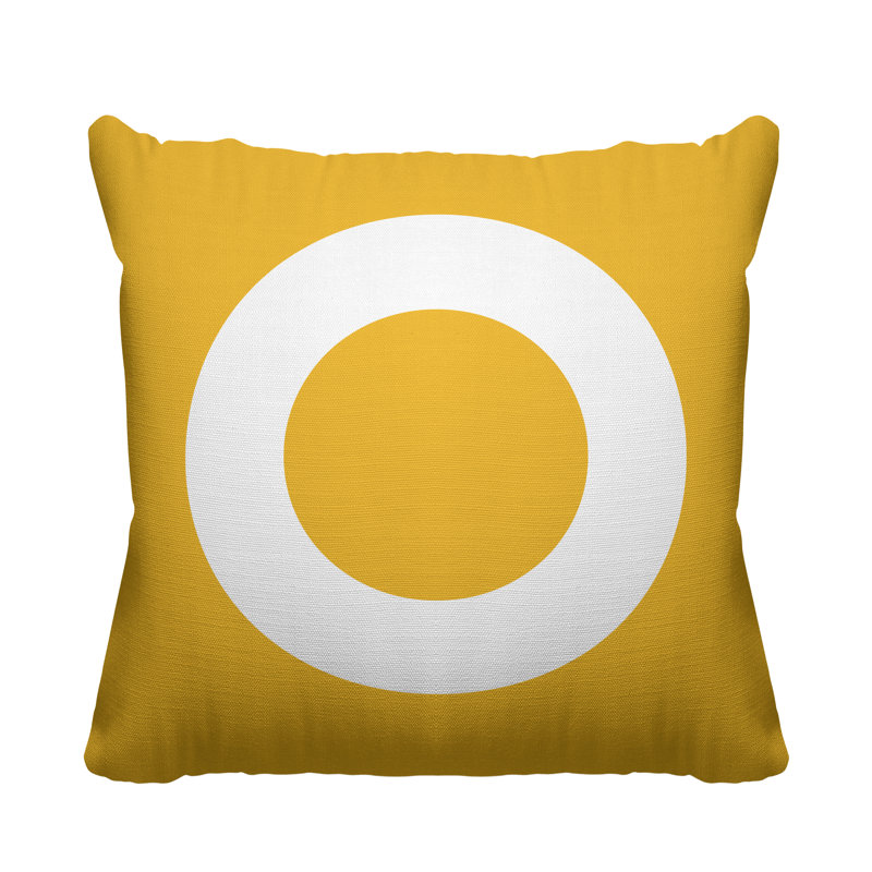 Coussin décoratif intérieur / extérieur Spencer Circle, 19 po x l 19 po, Jaune