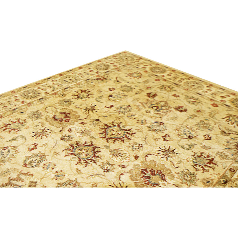 Tapis chameau et ivoire noué à la main de haute qualité