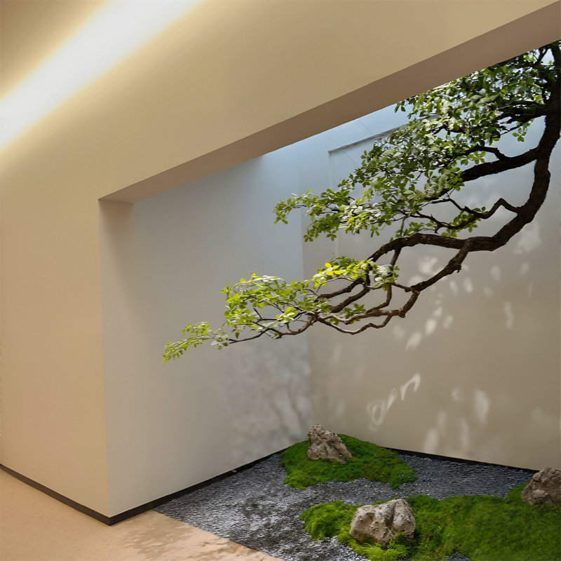 Arbre de gardénia artificiel suspendu à l'envers, 78,74 po x 23,62 po