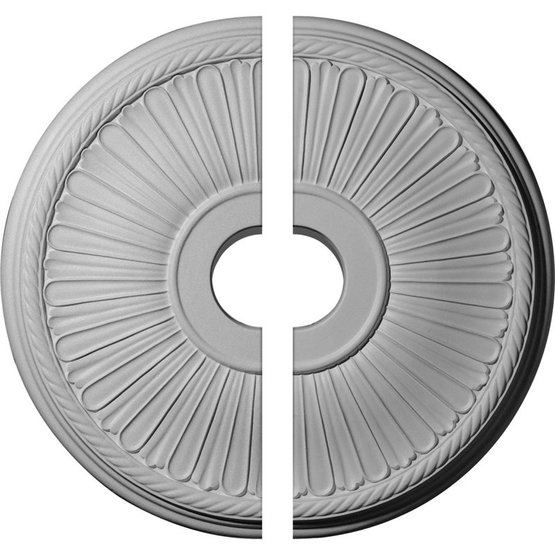 Endurathane Berkshire Ceiling Medallion, 20 1/8"OD x 3 7/8"ID x 1 7/8"P (Fits Canopies up to 6 3/8"), Two Piece, Factory Primed