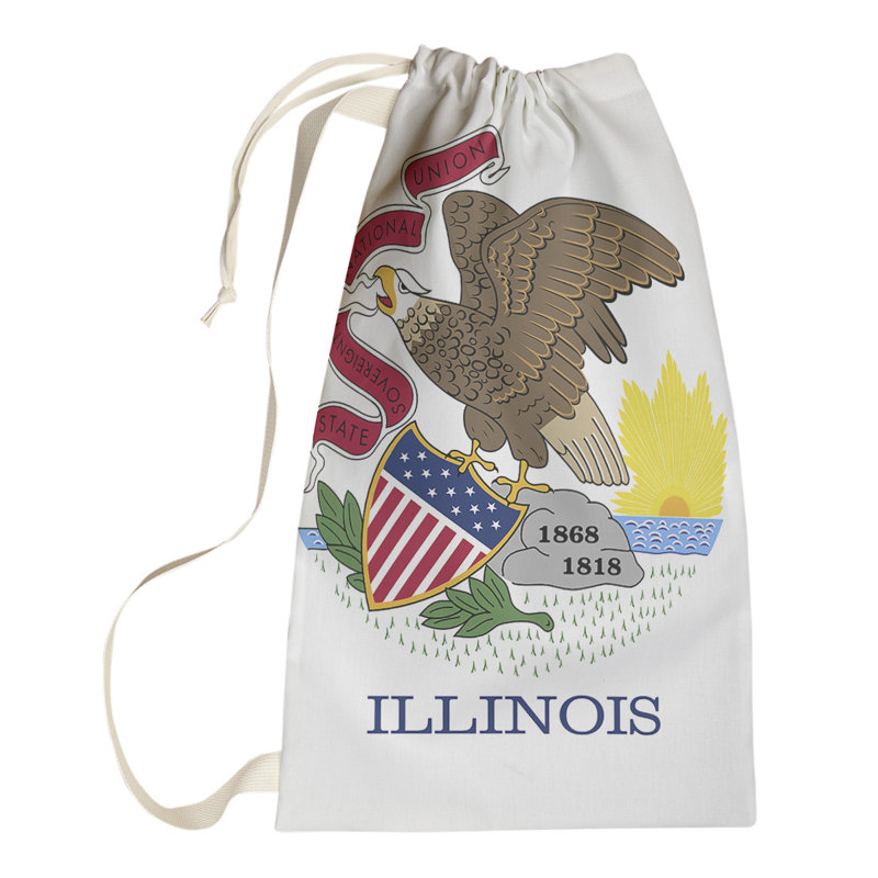 Sac à lessive US State flag, Petit (H 64 po x l 20 po x 1,5 po), Illinois