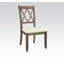 Ensemble de 2 chaises d'appoint en lin beige et brun récupéré