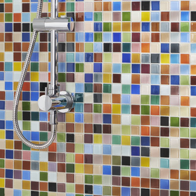Lucid 1" x 1" Glass Grid Mosaic Wall Tile
