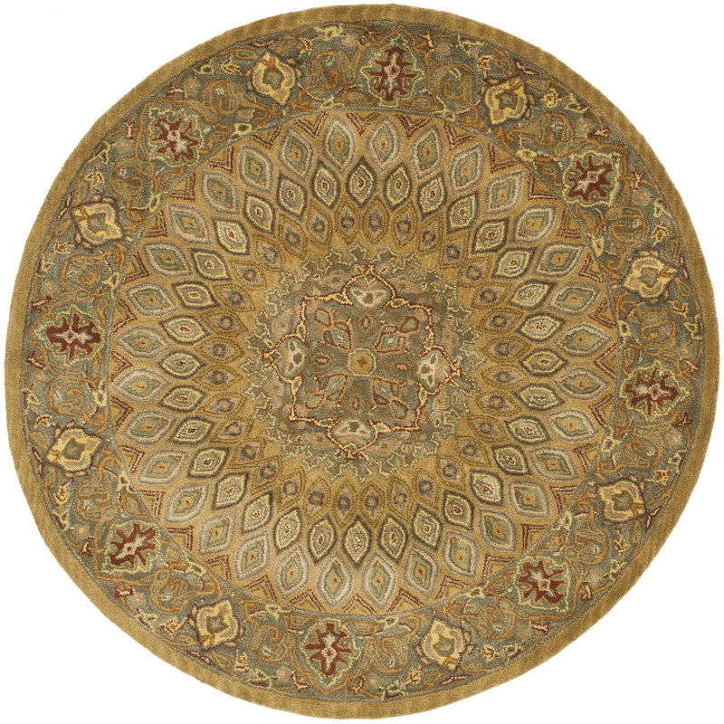 Oriental Wool Hand Woven Area Rug, Round 107cm