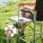 Folding Director Chair, Camping & Bar Height Chair with Side Table & Cup Holder, 250 lbs Capacity Foldable Stool-209412538