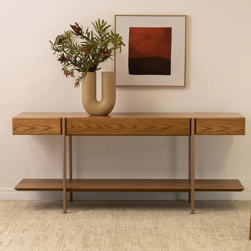 Console simple de style industriel, H 29,5 po x l 63 po x P 19,7 po