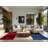 Soft Plush Esser July 4Th Modern & Contemporary Abstract Area Rug in Beige – Navy Binding-1683420422