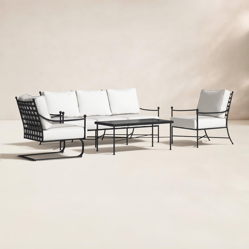Ensemble de conversation à assise profonde et coussins 4 pièces Lucier