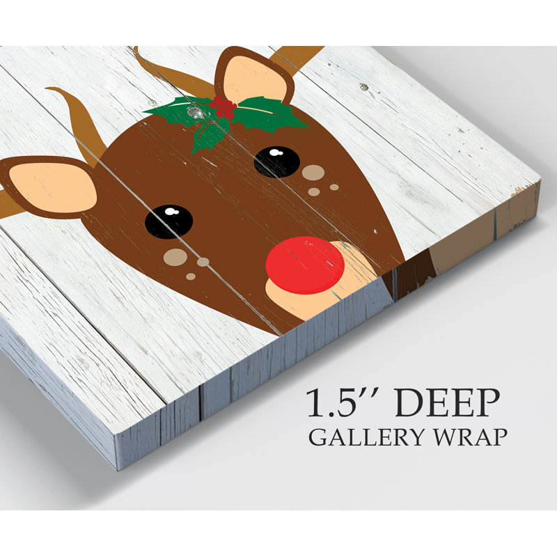 Holly Reindeer - impression sur toile tendue, H 32 po x l 32 po x P 1 po