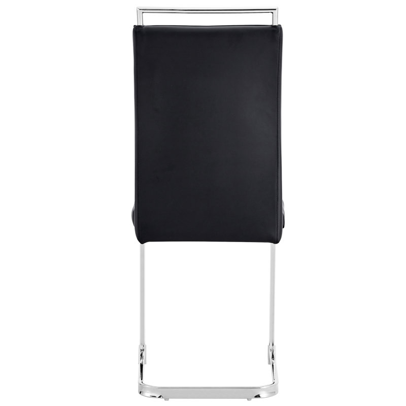 Ensemble de 2 chaises de salle à manger modernes, 4, Noir, Argent