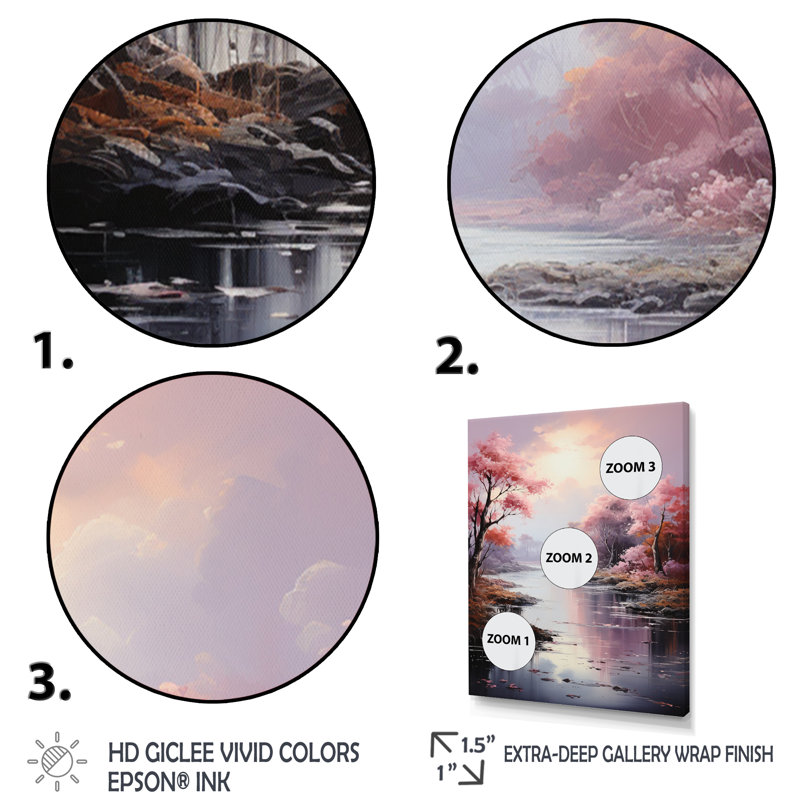 Luftar Romantic Landscape Ethereal Mist sur toile, Cadre photo noir, H 20 po x l 12 po x P 1 po