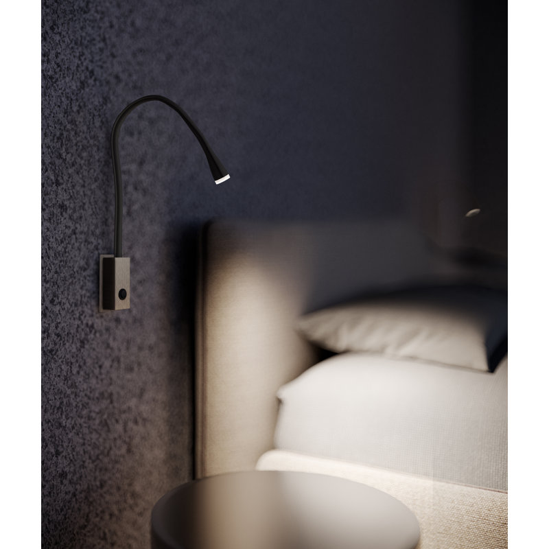 Flexiled Ap Leather with Switch 1-Light Spotlight, Black, 23.6"H x 4"W x 2"D, Satin Bronze