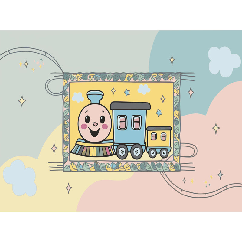 Zoomie Kids Cars Plane Train Kids Rug, Rectangle 2' x 3'