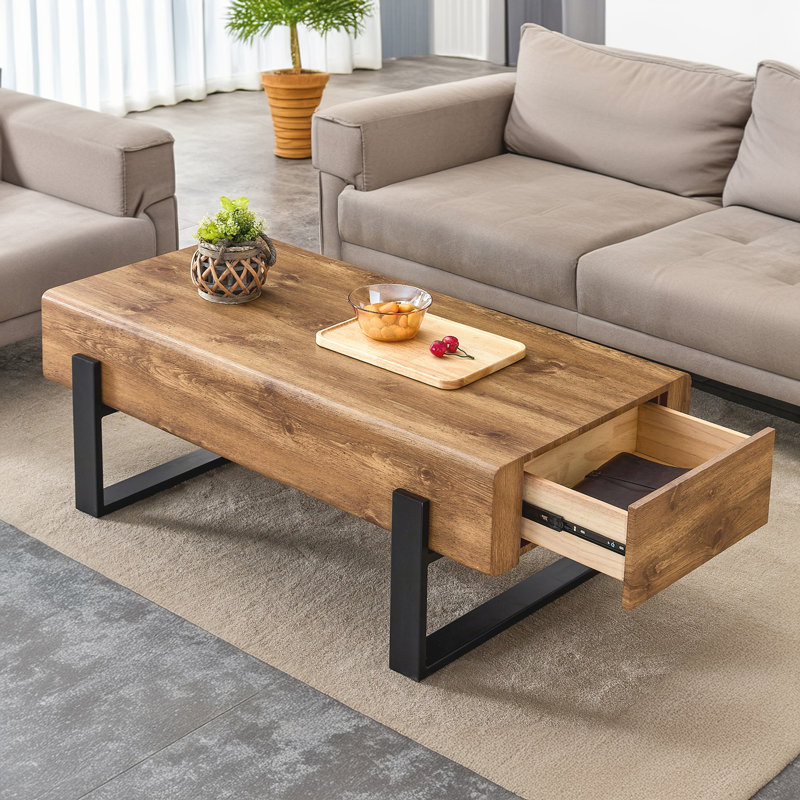 Table basse Nuhamin, Bois naturel, H 17,7 po x L 47,2 po x l 25,2 po