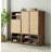 Large-capacity solid black walnut rattan shoe cabinet