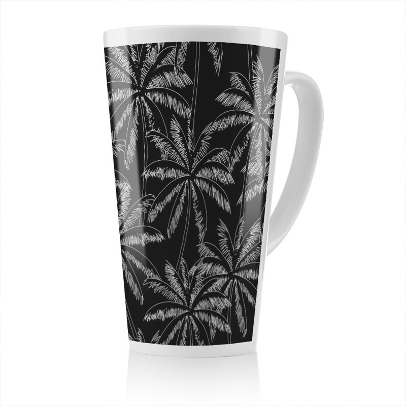 White Palm Trees On Latte Mug