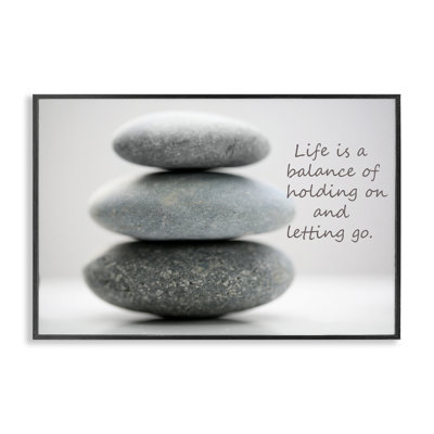 Life Is A Balance Stones Framed Giclee, design by Sandro De Carvalho
