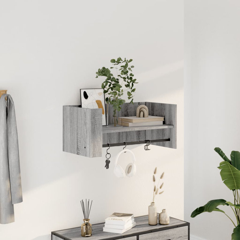Robbert Floating Shelf, Grey Sonoma, 30.5cm H x 70.5cm W x 35cm