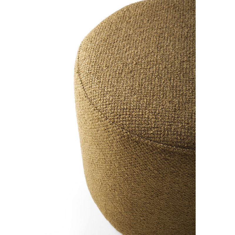 Barrow Round Pouf, Ginger Polyester Blend