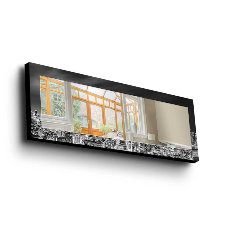 Élégant miroir décoratif avec cadre 100% bois de pin, 15,7 po x 47,2 po | Miroir en verre véritable (épaisseur: 0,2 pouce) | Peinture sur tissu élégante | Idéal pour le salon, la chambre à coucher et le vestibule