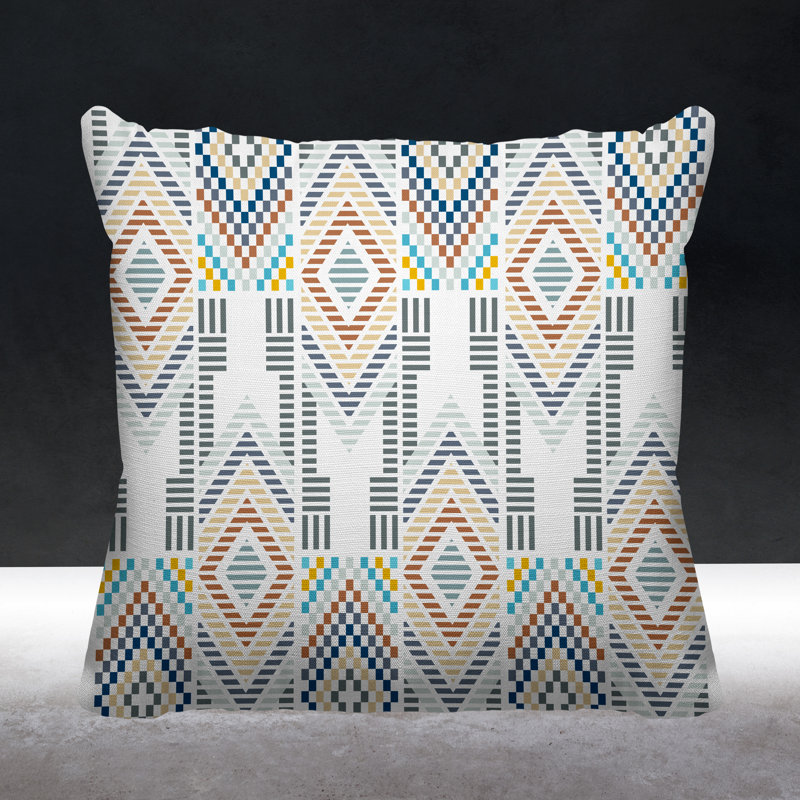 Xoco Geometric Outdoor Reversible Throw Pillow, 19W" x 19H", White