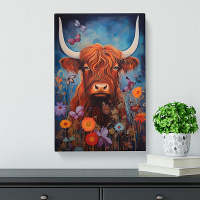 Highland Cow Dadaism No.2 - No Frame Art Prints - Wrapped Canvas