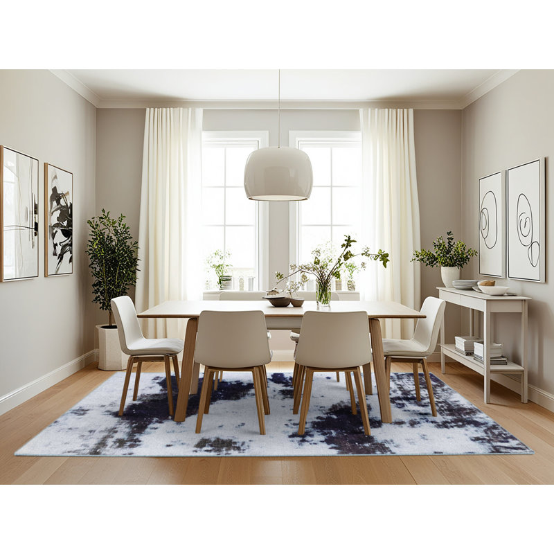 Tapis abstrait à motif abstrait moderne, Rectangle 7 pi x 10 pi