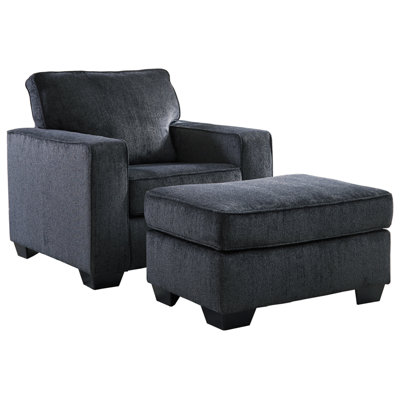 New Britain Upholstered Armchair with Ottoman
