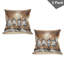 Ensemble de 2 housses de coussin pour chat Ambesonne brun pastel et gris pâle 18 po x 18 po-99020524-99020523