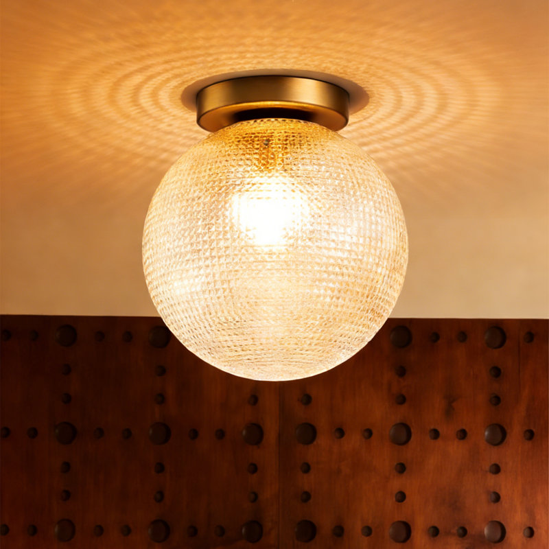 Plafonnier encastré en verre 1 lumière