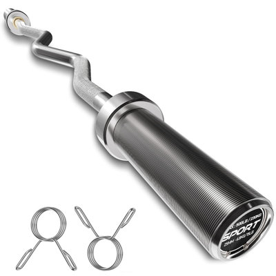 7ft   Bar 45lb for Home Gym – 1000lb Capacity, Hard Chrome, Knurled Grip for Deadlift, Squat, Bench Press & Rows-Stainless Steel