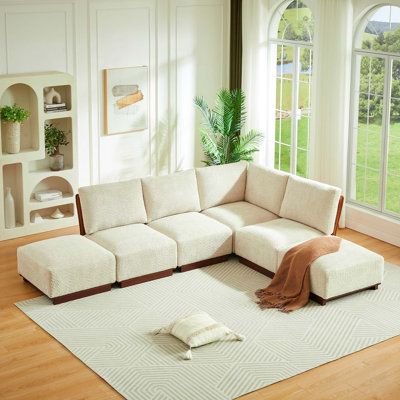 Canapé d'angle modulaire en boucle avec pouf