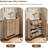 Shoe Storage Cabinet with 2 Flip Drawers, Freestanding Entryway Shoe Organizer with Adjustable Shelves, Metal Legs & Wave Pattern