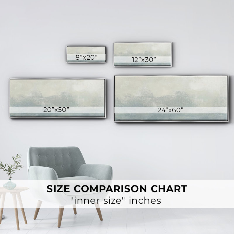 Tone Scape II- Framed Canvas, 24" H x 60" W