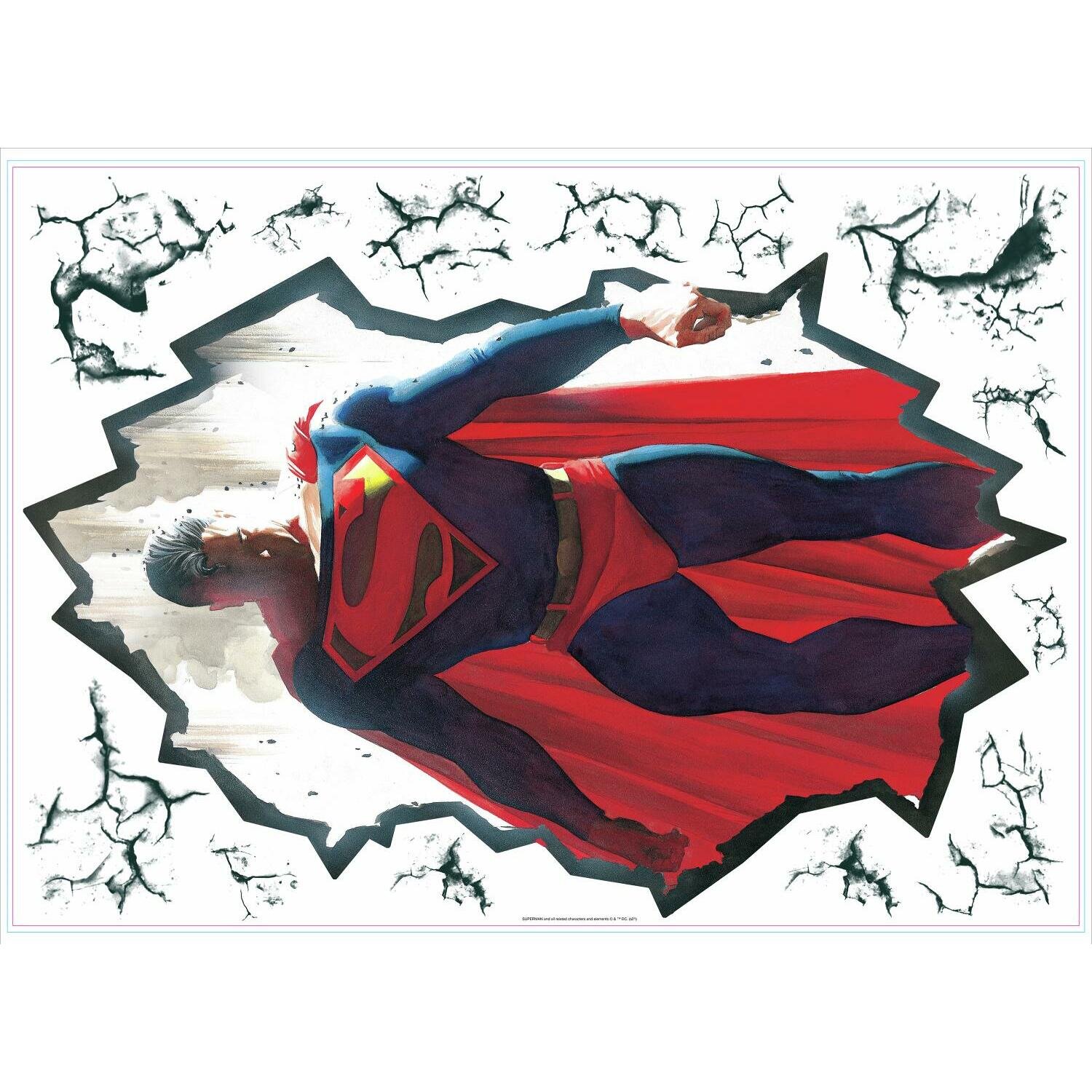 Room Mates Alex Ross Superman Cracked Wall Decal | Wayfair