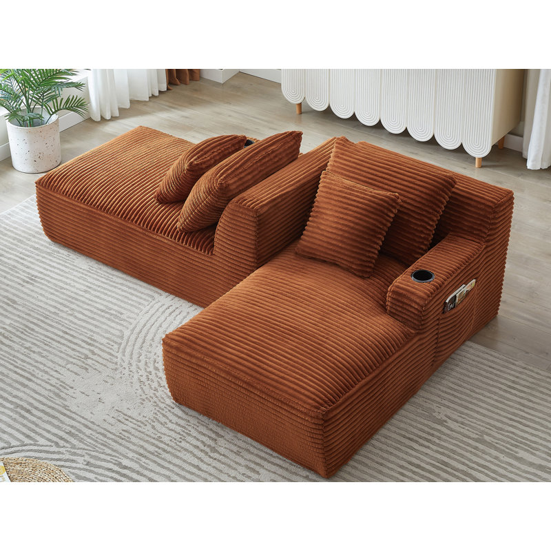 Méridienne double Corduroy, Orange