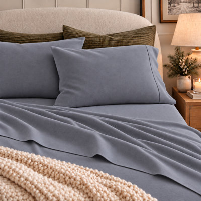 100% Turkish Cotton Flannel Solid & Plaid Sheet Sets