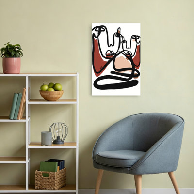 Art mural contemporain contemporain entrelacé abstrait visages abstraits