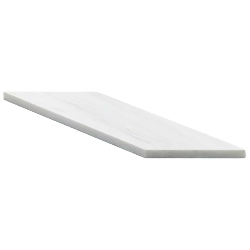 Bianco Dolomite 3x12 Chevron Honed Marble Tile