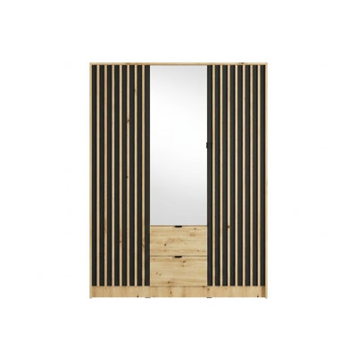 3 Door Glass and Steel Wardrobe
