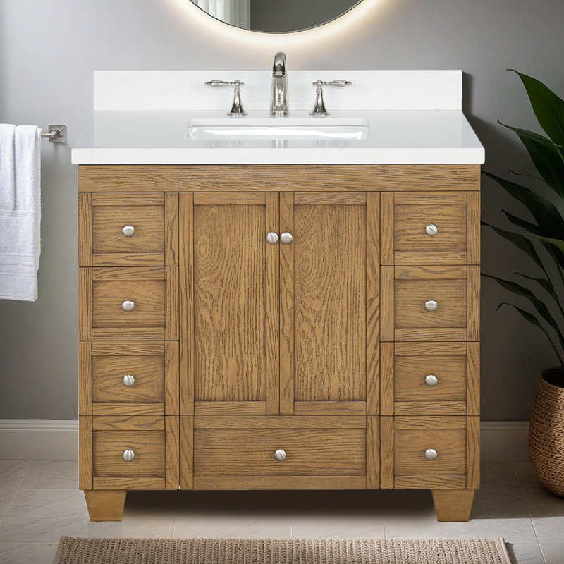 Meuble-lavabo avec lavabo 36 po Lavanti Depos, Depos bois de sapin gris chêne, 36 pouces V1