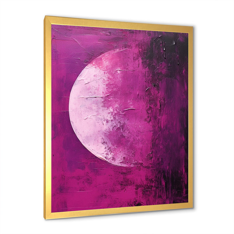 Lune mystère luminosité I, Cadre doré simple, H 44 po x l 34 po x P 1,5 po