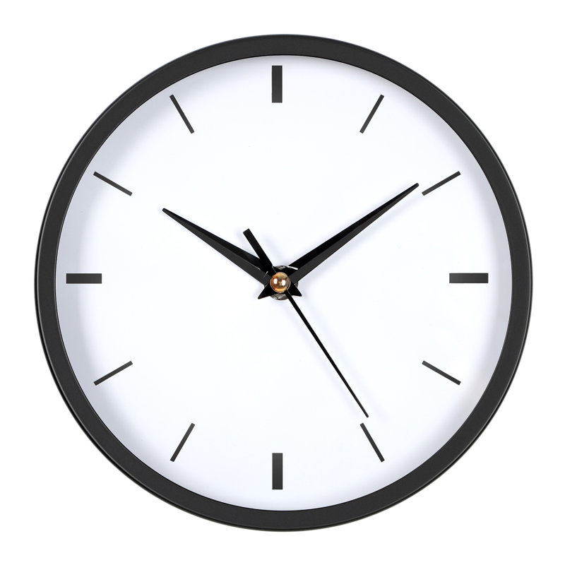 Horloge murale en acier inoxydable pour le salon de la chambre à coucher noir