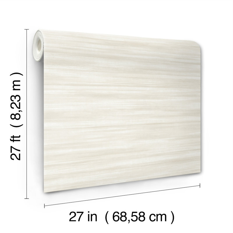 Brushed Linen Abstract Wallpaper Double Roll, White
