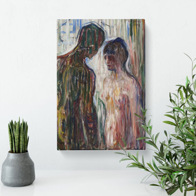 Nude Man And Woman by Edvard Munch - Wrapped Canvas